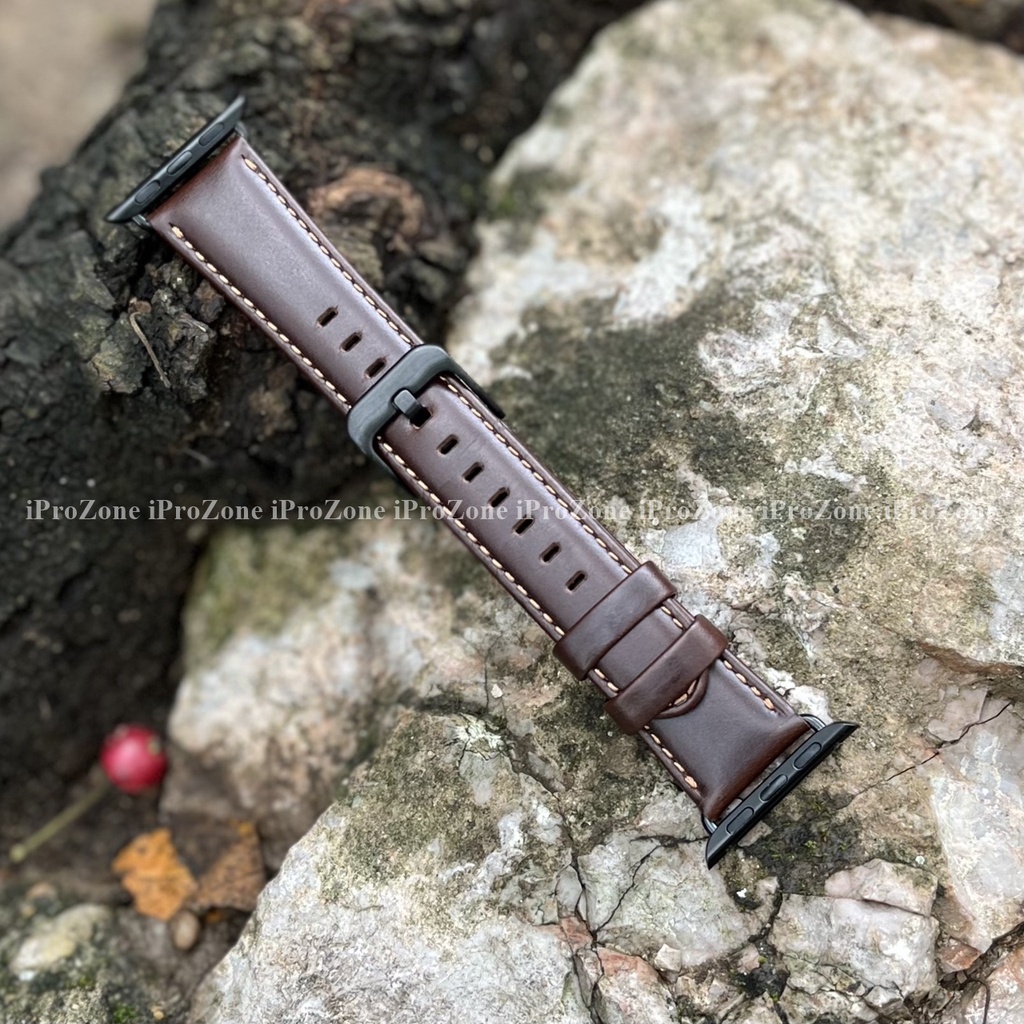Dây da bò WIWU Watchband Dánh cho Đồng hồ thông minh iWatch 7 Size 41 – 45 mm , 38/40 mm , 42/44 mm, hàng nhập khẩu