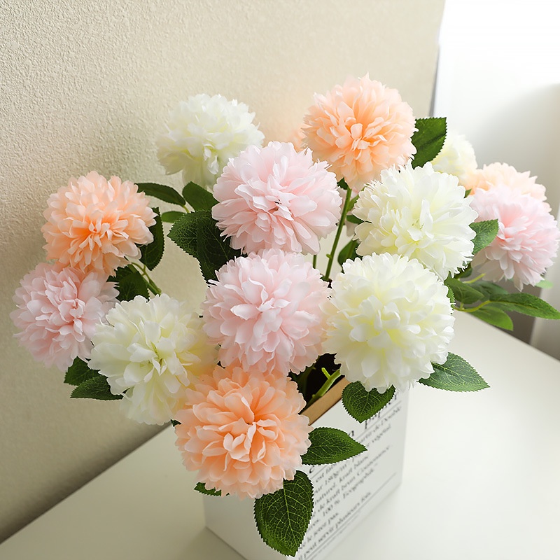 Hoa cẩm tú cầu mô phỏng có lá trang trí bình, lọ hoa siêu đẹp