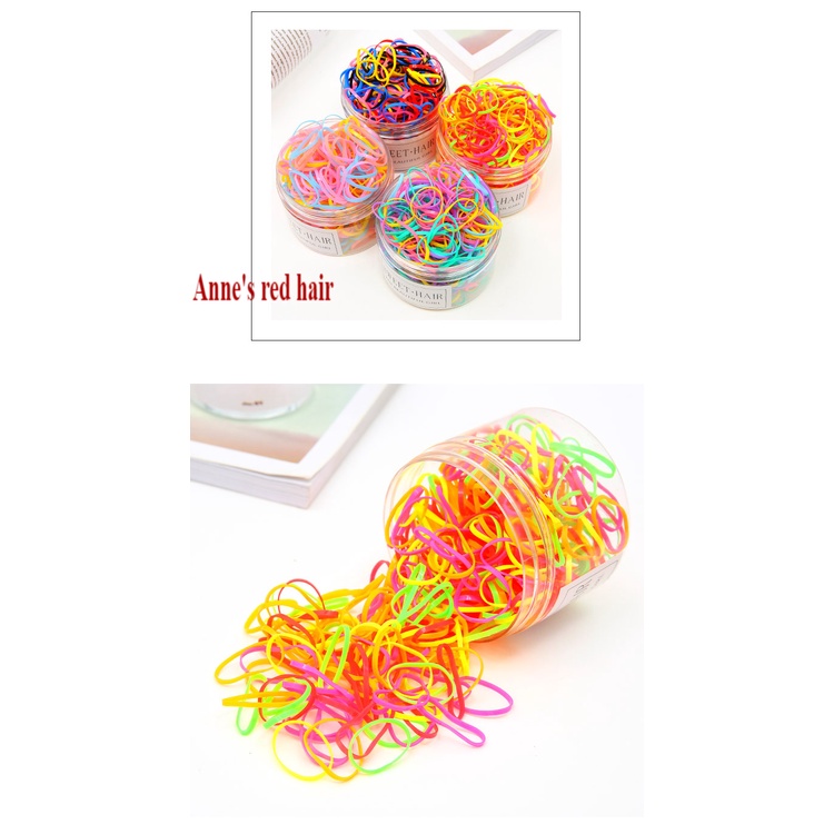 Dây Buộc Tóc Cao Su Dày Dặn Màu Đen Nhiều Màu Phong Cách Hàn Quốc Dễ Thương Cho Nữ