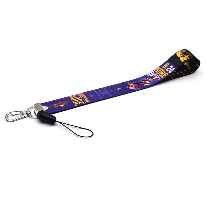 New 2in1 To Commemorate NBA Basketball Star Kobe Long and Short Mobile Phone Lanyard Neck and Wrist Strap Rope for Student and Word Card Dây điện thoại