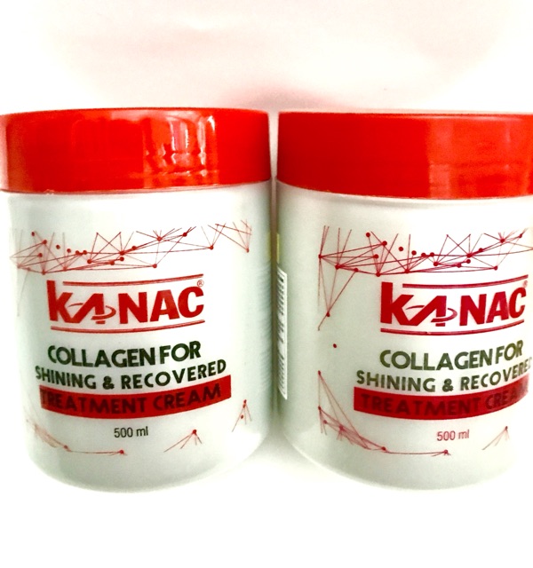 Hấp dầu đỏ Kanac Collagen for Shining &amp; Recovered Treatment Cream 600ml