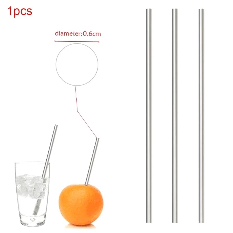 Bộ 3 Ống Hút Dài Bằng Thép Không Gỉ 20 Oz