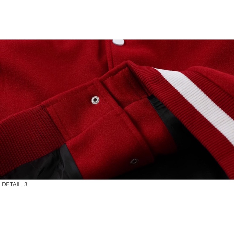 Varsity Jacket - Áo bomber chữ A chính hãng thêu xù 100% màu đỏ form rộng họa tiết trái tim