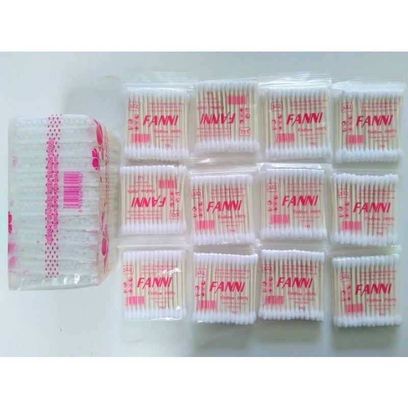 Lố 12 Gói Tăm Bông Ngoáy Tai Fanni