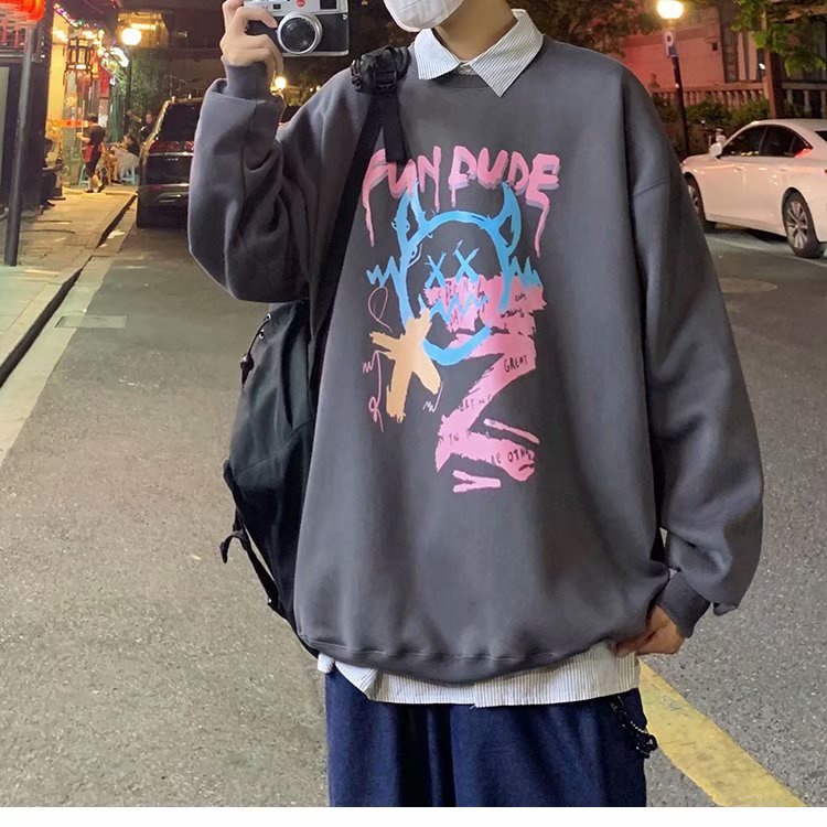 Áo tay dài dáng rộng thời trang phong cách hiphop Hàn Quốc cá tính năng động dành cho nam (M-5Xl)