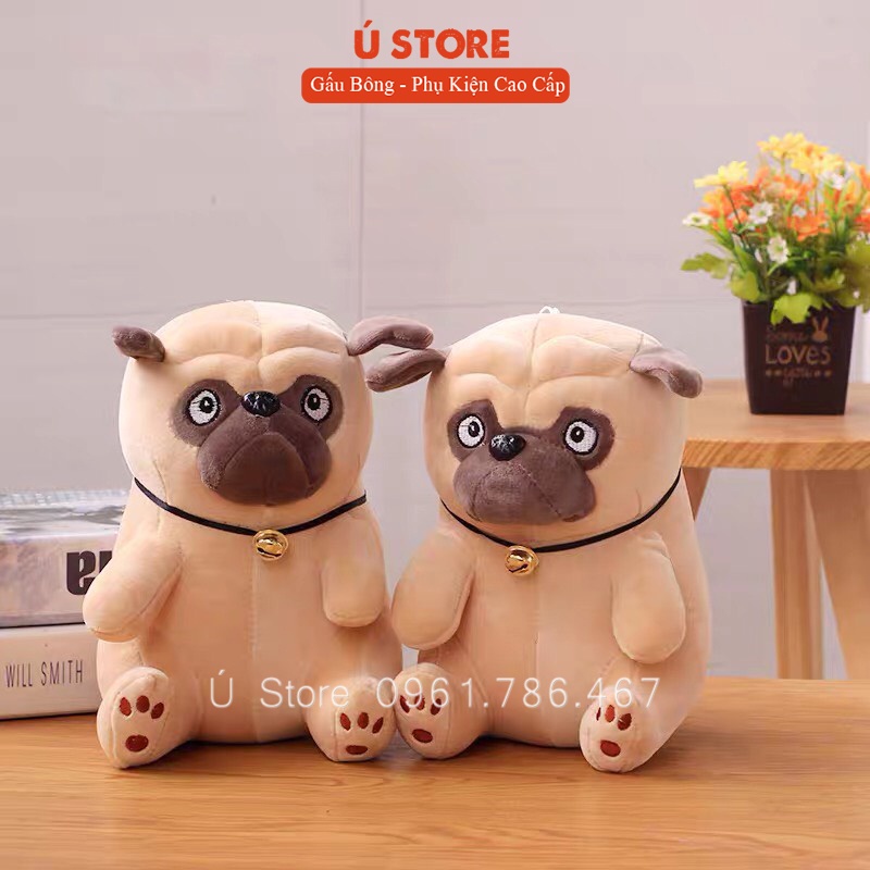 Chó bông mặt xệ PUG, gấu bông mini mềm mịn dễ thương 25cm