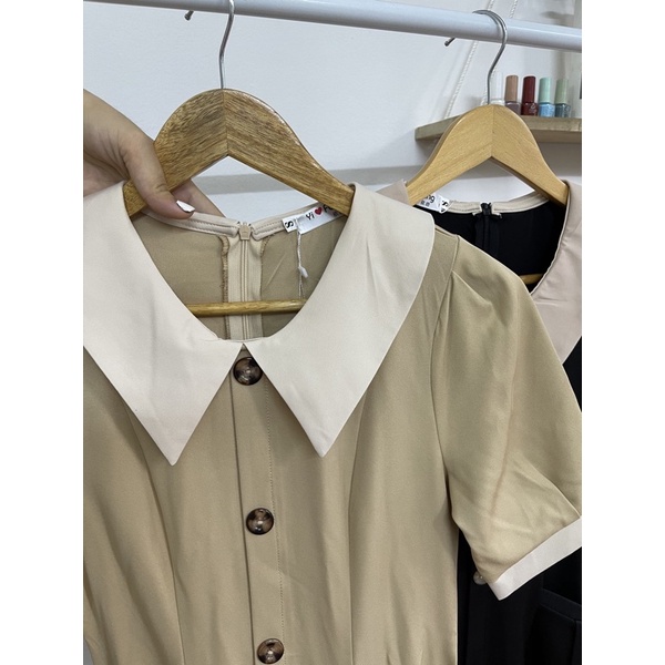 Váy thiết kế công sở dải khuy trước, có túi 2 bên | BigBuy360 - bigbuy360.vn