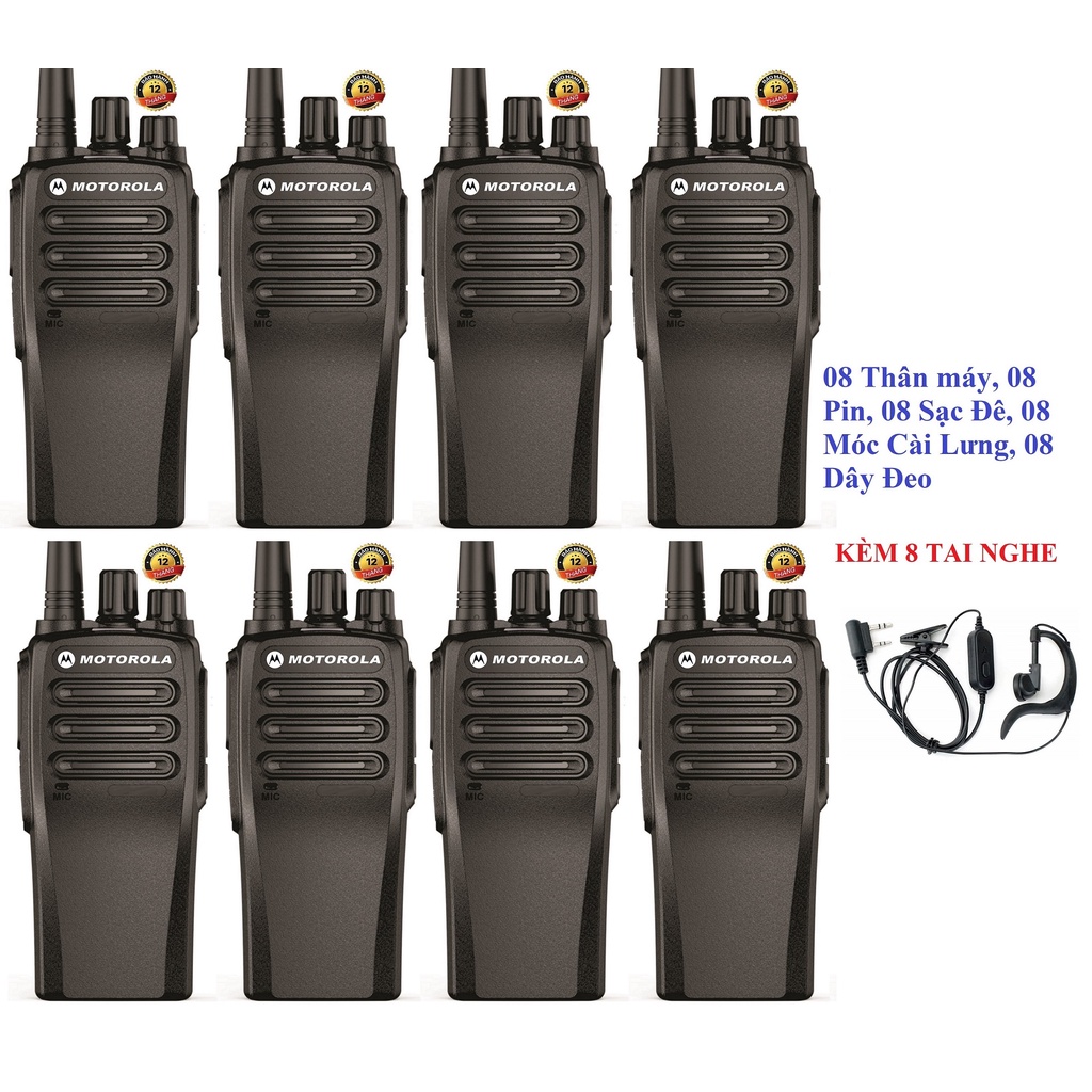 Bộ 8 Bộ đàm công suất lớn Motorola VX3688 (8W thực, loa to, cự ly liên lạc xa, giá siêu rẻ, hỗ trợ  sạc Type C)