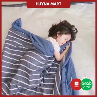 Chăn Đũi Muji Hàng Cotton Nhập Khẩu Kẻ Sọc Nhiều Màu 1m8x2m1 Huyna Mart CG03