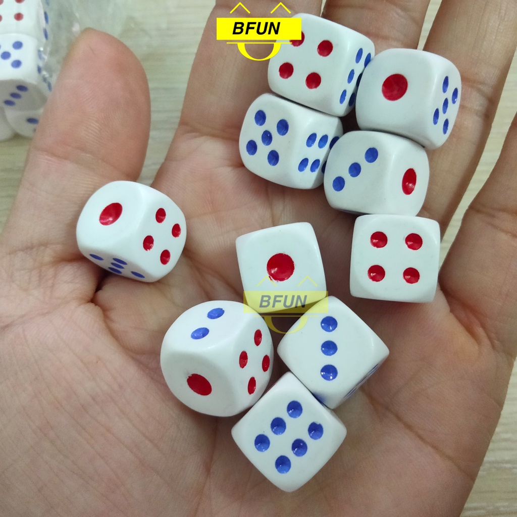 Combo 3 Viên Xúc Xắc Xí Ngầu Nhựa 13 Ly Loại Tốt, Xúc Xắc Xí Ngầu Đỏ Trong 6 Mặt Chơi Cá Ngựa - Đồ Chơi Trẻ Em Bfun