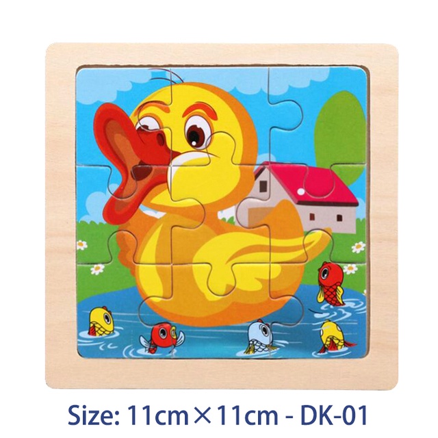 Đồ Chơi Lắp Ráp Bằng Gỗ 11X11Cm Hình Phương Tiện Giao Thông Hoạt Hình