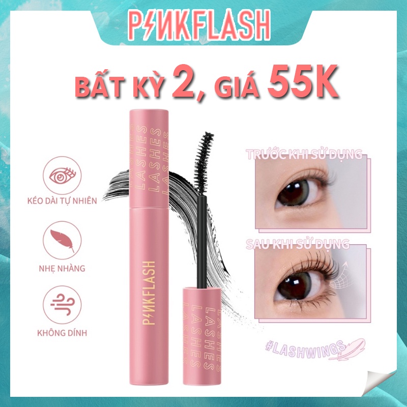 Mascara PINKFLASH làm dài và dày mi tự nhiên chống nhòe lâu trôi