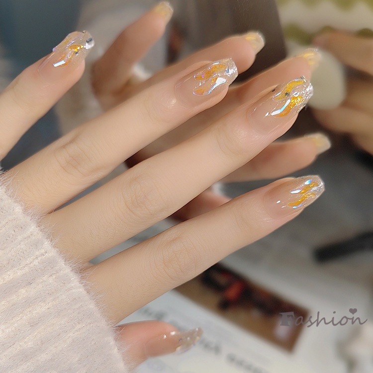 Bộ Móng Tay Giả Bán Trong Suốt 3D Mềm Mại Màu Hồng Cho Nữ