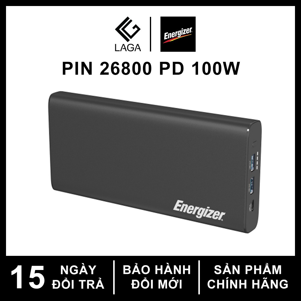 [Mã 273ELHA100K0 hoàn 7% đơn 500K] Pin Sạc Dự Phòng Energizer 26800mAh Power Delivery PD 100W - XP26800PD