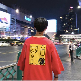 ÁO THUN TAY LỠ MÈO CAT