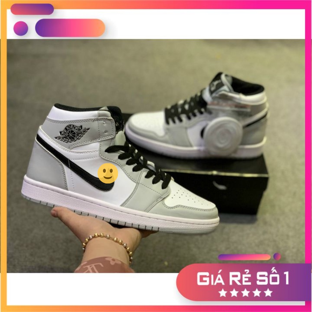Giày thể thao JD 1 cao cổ xám trắng đen 💦SALE SỐC🌺, Giày air jordan 1 xám cao móc đen nam nữ mới nhất full