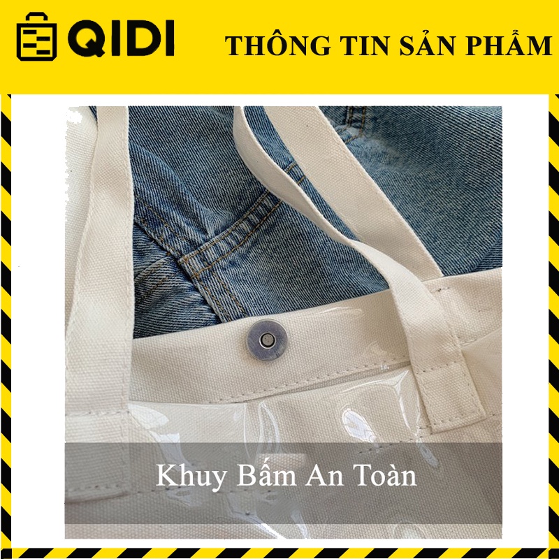 Túi Tote, Túi Vải Skillfully Cỡ Lớn Bọc PVC Trong Suốt Chống Thấm Nước