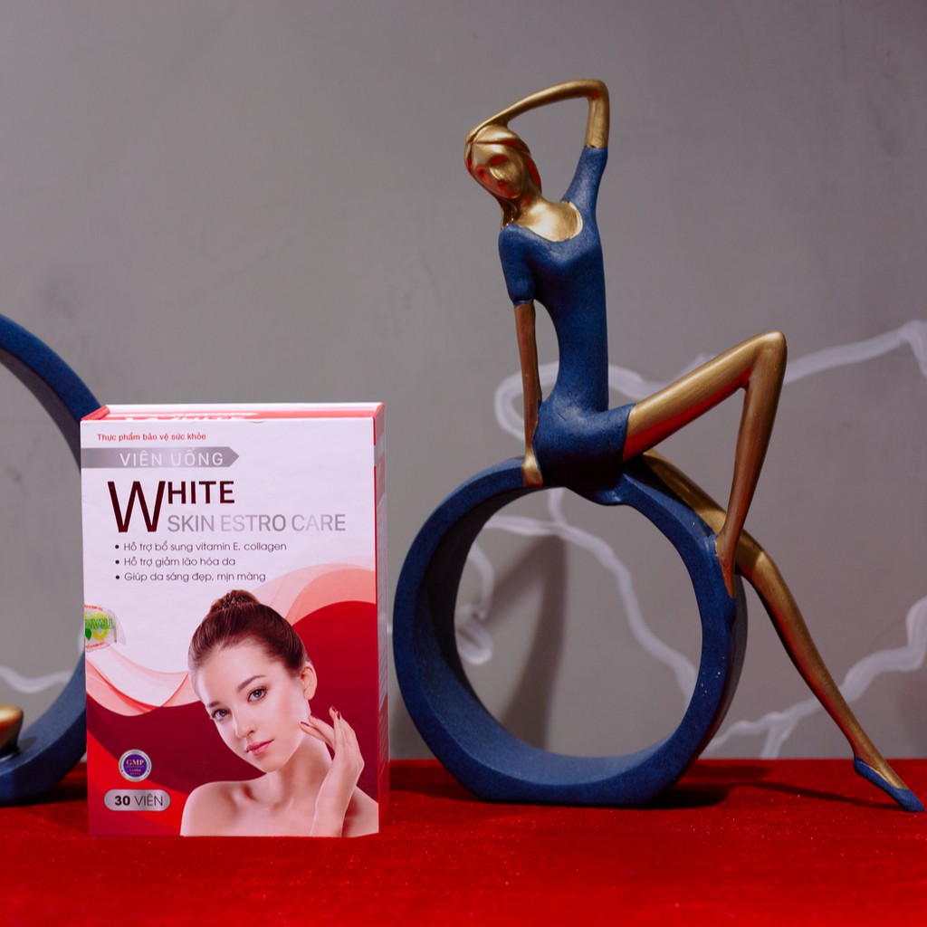 Viên uống trắng da White Skin Estro Care chống lão hóa dưỡng da cấp ẩm nội tiết tố nữ | BigBuy360 - bigbuy360.vn
