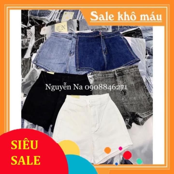 HOT QUẦN SHORT JEANS ÔM LƯNG SIÊU CAO KO TÚI- ảnh thật shop chụp