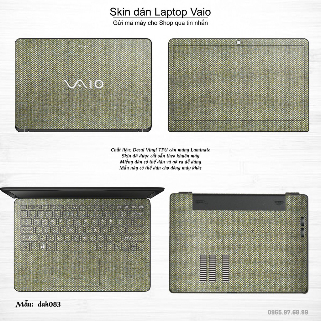 Skin dán Laptop Sony Vaio in hình vân vải (inbox mã máy cho Shop)