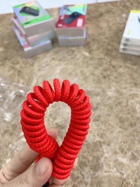 CHÍNH HÃNG-GIÁ RẺ✔Dây Cáp sạc Nhanh Lò Xo Baseus Spring USB Type C-2A trên xe ô tô Dây sạc Xoắn cho Samsung/Oppo ANDROID