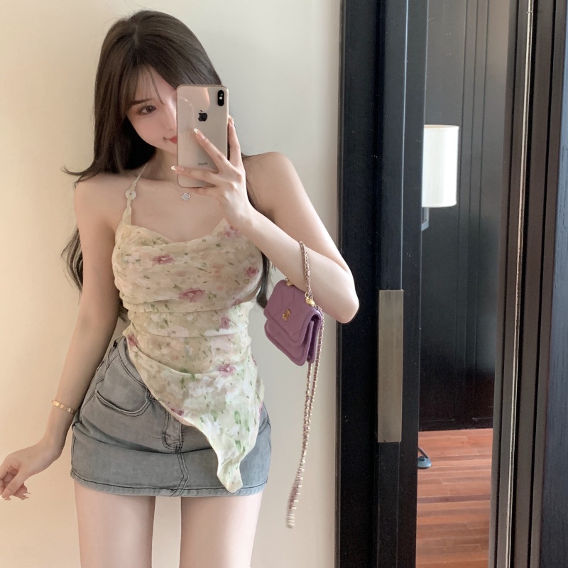 Áo Sát Nách Chất Chiffon Hoạ Tiết In Thiết Kế Quyến Rũ