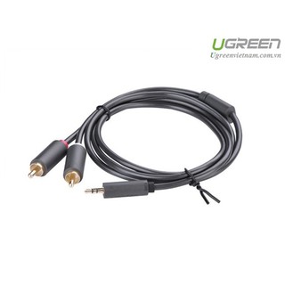 Dây loa 3,5mm sang 2 hoa sen rca dài 3m ugreen 10512