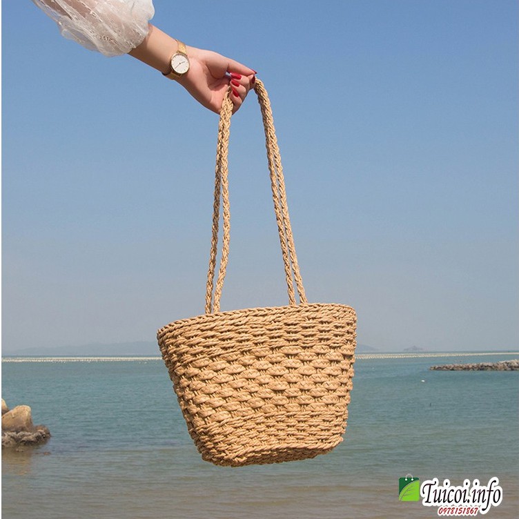 Túi cói đi biển đeo chéo - [Giá gốc tại xưởng]