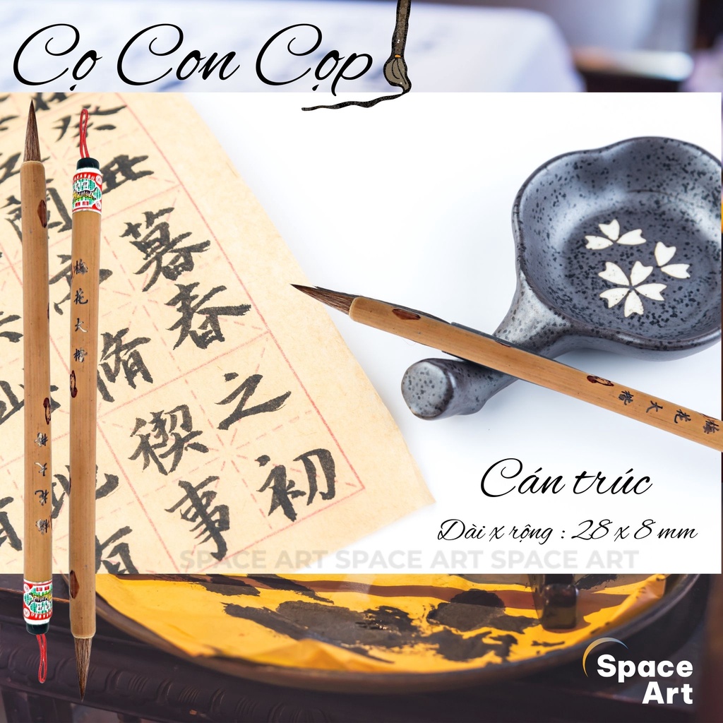 Cọ, Bút lông viết thư pháp, cọ nét, cọ vẽ màu nước