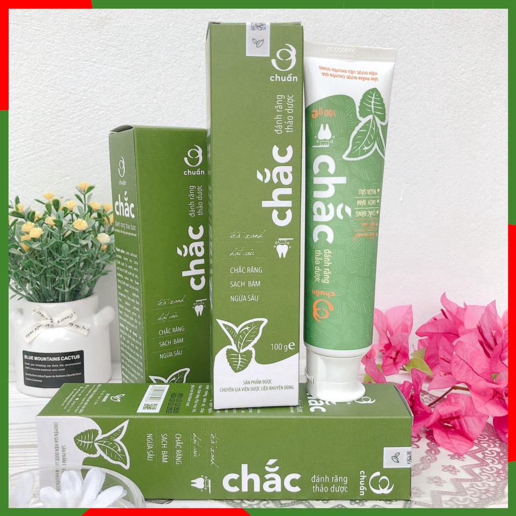 Kem Đánh Răng CHẮC Sạch Miệng Chắc Răng, Sạch Bám, Ngừa Sâu Từ Hạt Cau Và Trà Xanh 100g
