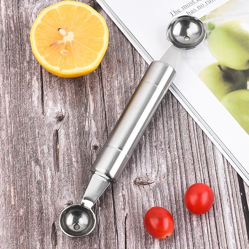 Muỗng 2 Đầu Inox Làm Bingsu Múc Kem Trái Cây Chuyên Dùng