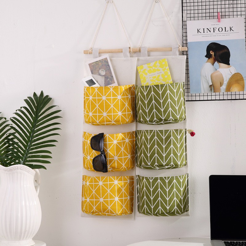 Túi vải canvas treo tường nhiều ngăn 3 tầng đựng đồ cá nhân tiện dụng đa năng ChiChi TV17