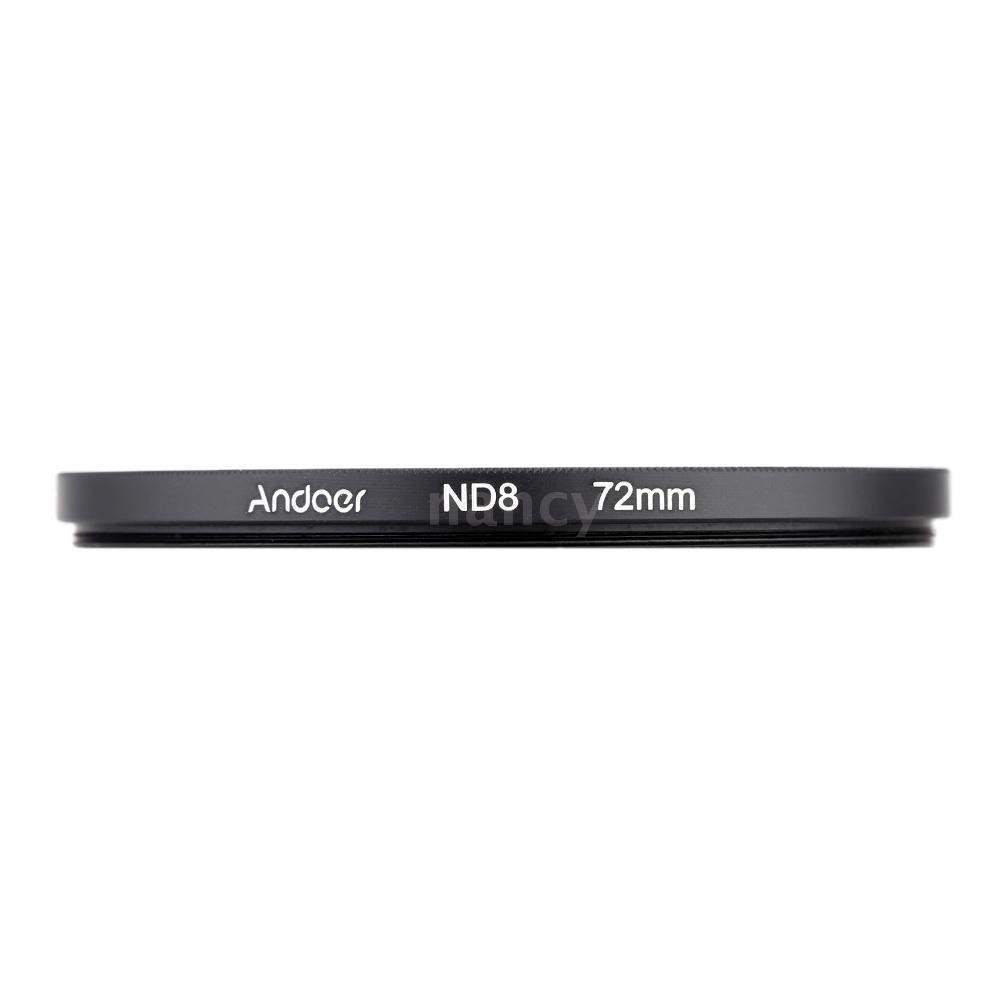Bộ kính lọc tròn 72mm UV+CPL+ND8 phân cực ND8 Andoer có túi đựng cho Nikon Canon
