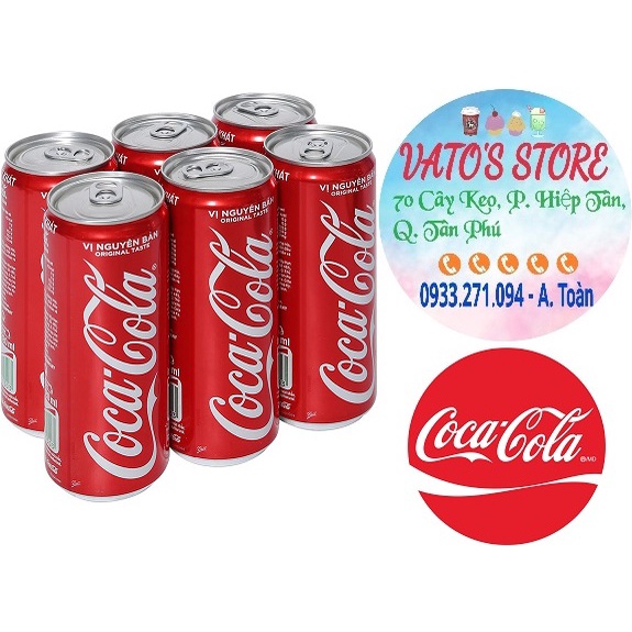 Thùng 24 lon Nước ngọt COCA COLA 320ml / Lốc 6 Nước ngọt COCACOLA đỏ vị nguyên bản 320ml