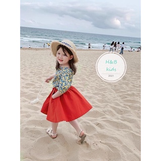 xả kho - Set áo hoa cv cam bé gái