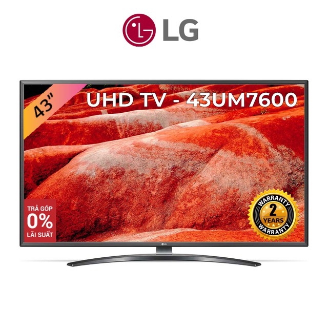 Smart Tivi LG 43 Inch UHD 4K 43UM7600PTA Model 2019 - Có Magic Remote (Chính Hãng)