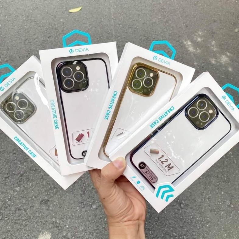 Ốp lưng Devia trong cứng viền màu cho iPhone 14 , 13 Pro, 13 Pro Max chính hãng không ố màu