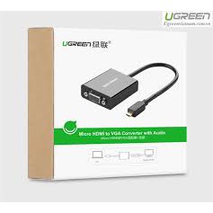 Cáp chuyển đổi Micro HDMI to VGA Ugreen 40268 - Hàng chính hãng cao cấp, bảo hành 18 tháng