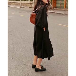 DE PLAGE - ĐẦM LINEN PUFF-SLEEVES