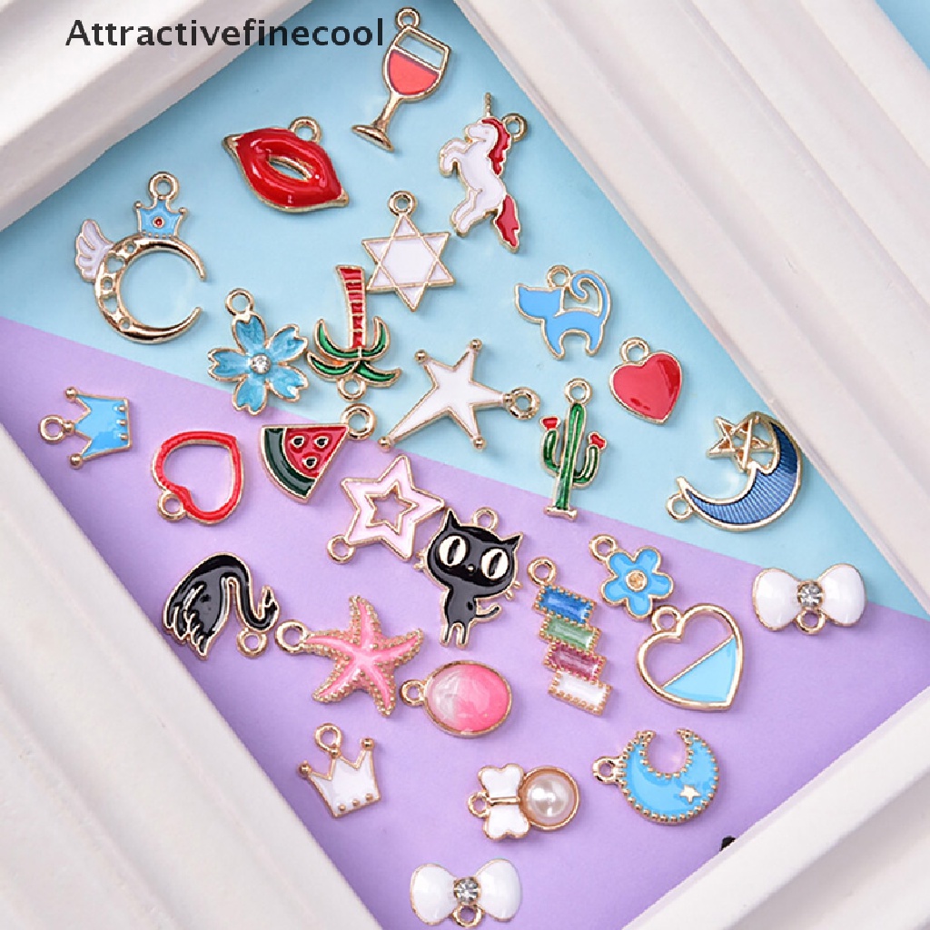 Set 30 Mặt Dây Chuyền Hình Trăng Sao Trái Cây Dễ Thương