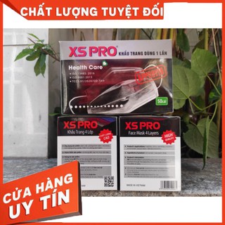 Hộp 50 Khẩu Trang Y Tế 4 Lớp Màu Xám XS PRO Cao Cấp