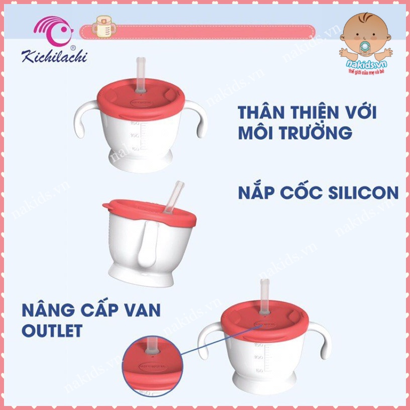Cốc Tập Uống, Bình Tập Hút KICHI 150ml 3 Giai Đoạn Cho Bé MS54