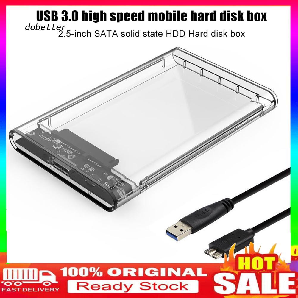 【dobetter.YP】5Gbps High Speed 2.5inch SATA HDD SSD USB 3.0 Mobile Hard Disk Box Case for PC