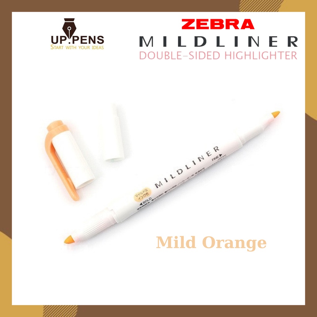 Bút đánh dấu hai đầu Zebra Mildliner Double-Sided Highlighter – Fine/Bold – Màu cam (Mild Orange)