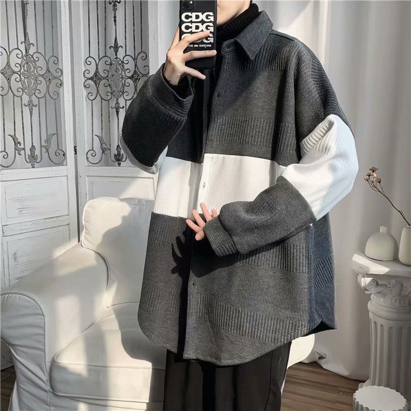 Áo khoác dạ len dáng sơ mi unisex