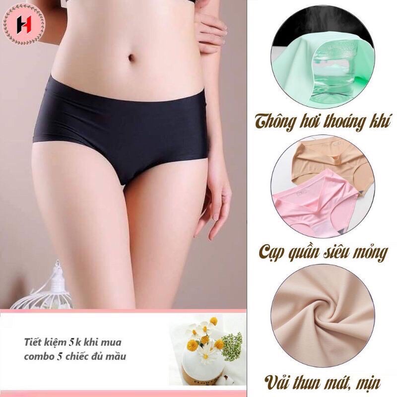 Hộp set 5 Quần lót nữ su đúc trơn không đường may kháng khuẩn cao cấp xuất Nhật siêu mát❤️