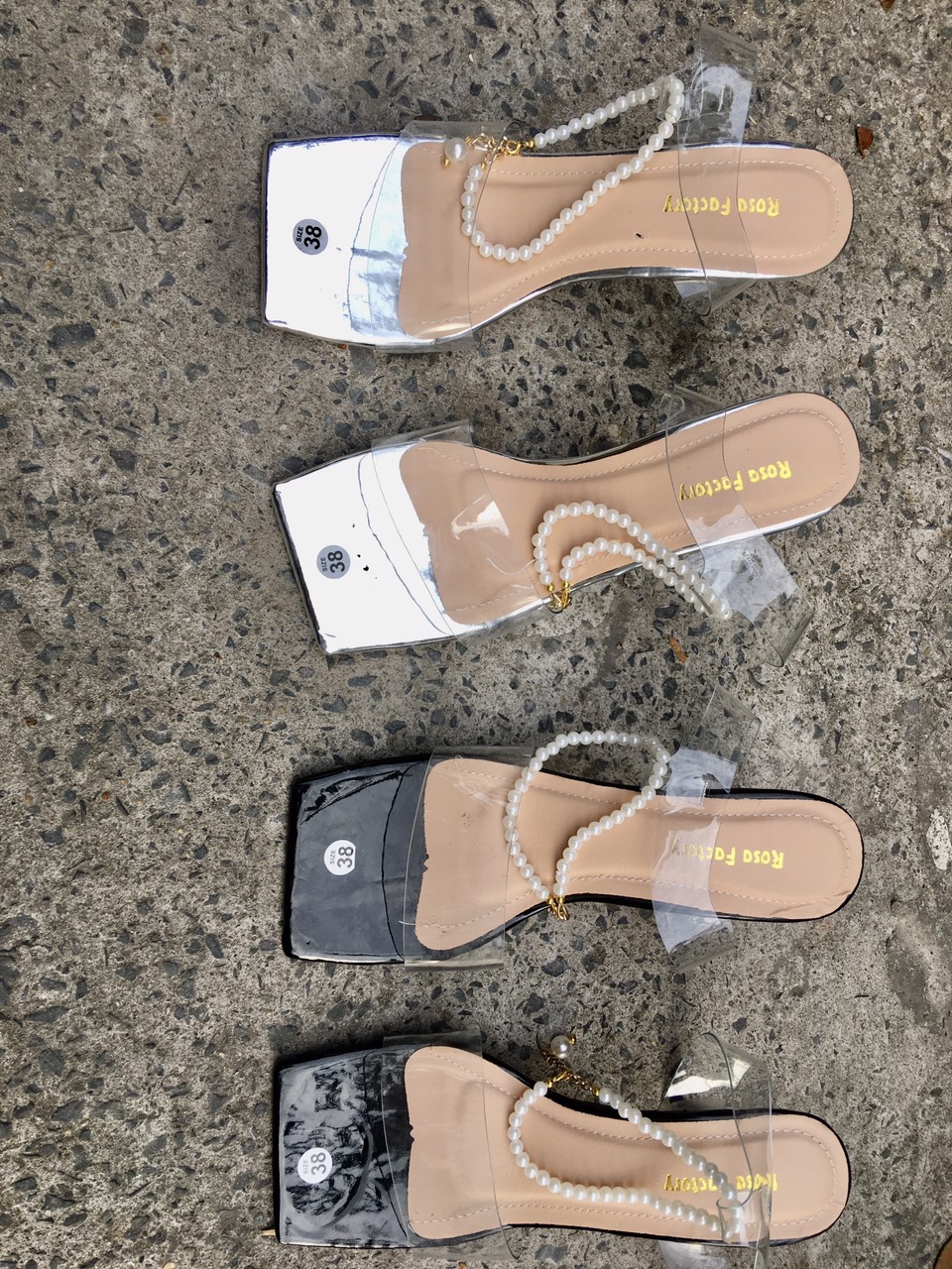 [Có sẵn] GIÀY SANDAL NỮ QUAI TRONG DÂY NGỌC GÓT NHỌN 9P ĐẸP XUẤT SẮC