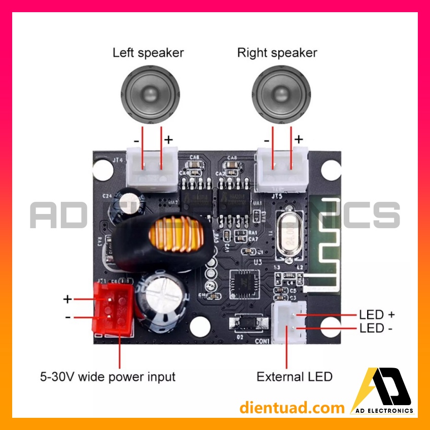 Mạch Khuếch Đại Công Suất Âm Thanh 2x5W Có APP điều chỉnh EQ