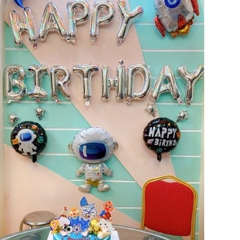 Set bong bóng phụ kiện trang trí sinh nhật cho bé trai bé gái 35-40cm - BOBABO