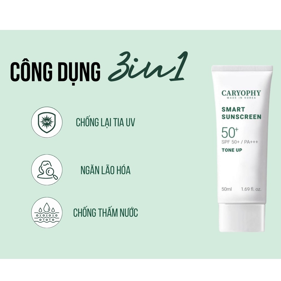 Kem chống nắng Caryophy 3in1 bảo vệ da, ngừa mụn, giảm thâm 50ml NPP Shoptido